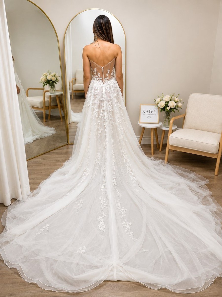 Lace A-Line Gown — Back & Train